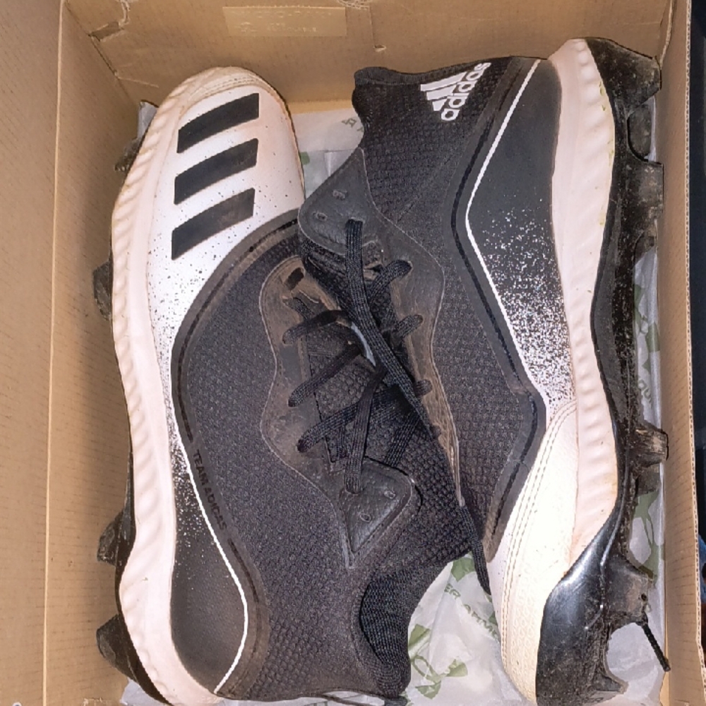 Adidas Black and White Cleats